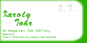 karoly tohr business card